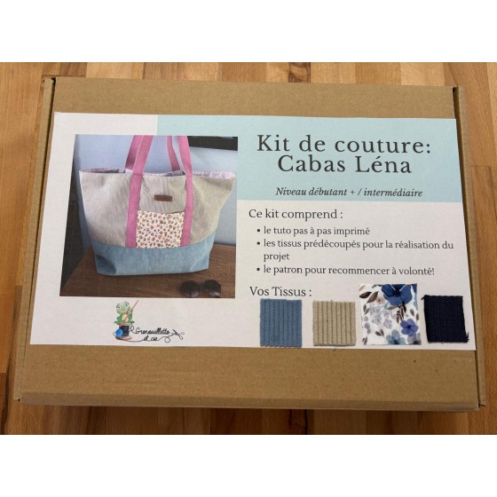 Kit Cabas Léna blue flowers